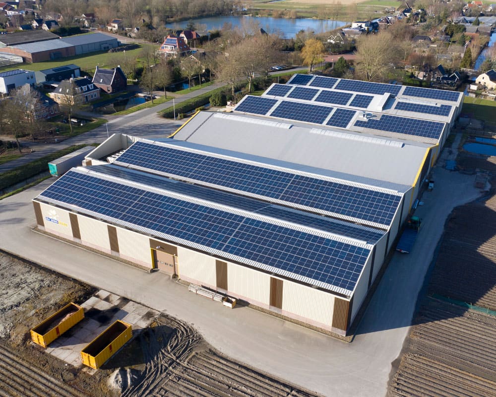 Solar panels installed on a commercial building