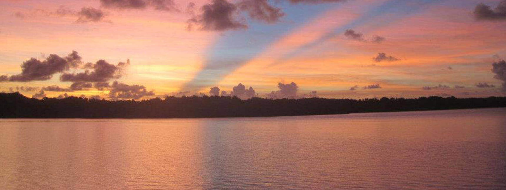 Sunset over water in Upstate South Carolina